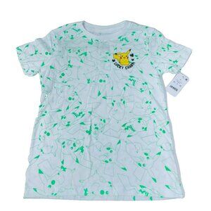 Pokemon Boys Pikachu Lucky Charm Graphic T-Shirt St Patrick's Day White Small
